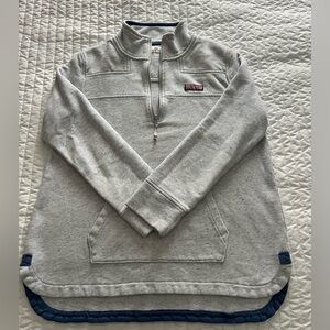 Vineyard Vines Women's Heather Gray Quarter 1/4 Zip Pullover grey